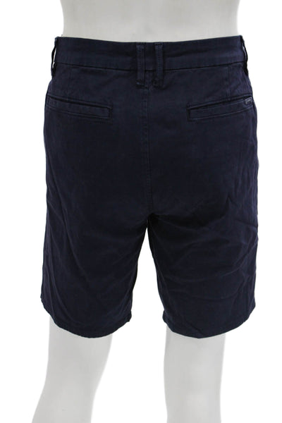 Joes Mens Dark Blue Chino Shorts Button Closure 100% Polyester Size 33