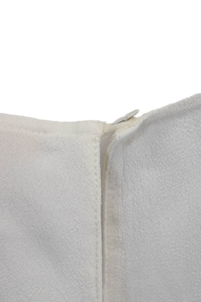Rebecca Taylor Women White Rayon Round Neck 3/4 Sleeve Blouse Size 4