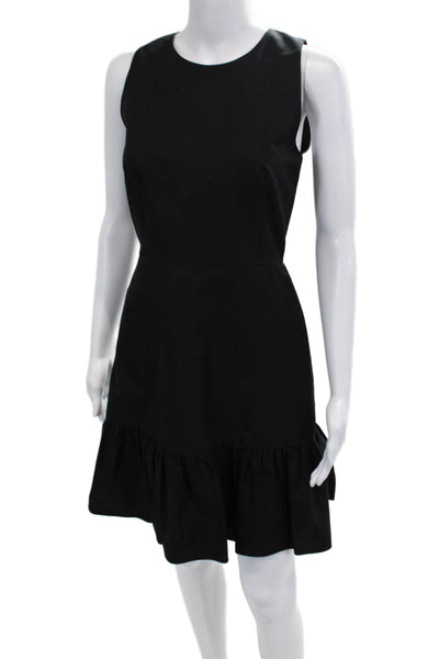 J Crew Women Fit & Flare Dress Black Sleeveless Zip Size 4