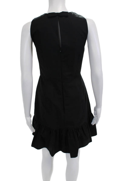 J Crew Women Fit & Flare Dress Black Sleeveless Zip Size 4