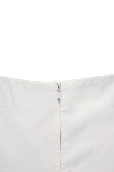 Rag & Bone Womens Ankle Cropped Pants White Cotton Zip Size 4