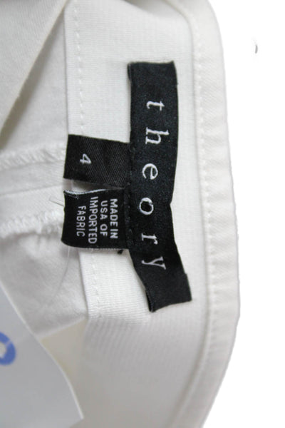 Theory Womens Ankle Cropped Dress Pants White Size 4
