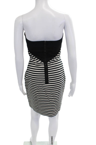L'Agence Women Bodycon Sheath Black Striped Cotton Sleeveless Dress Zip Size 6