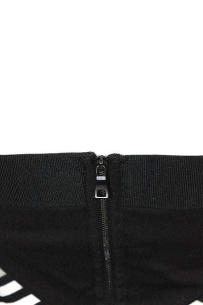 L'Agence Women Bodycon Sheath Black Striped Cotton Sleeveless Dress Zip Size 6