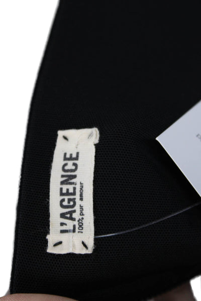 L'Agence Women Bodycon Sheath Black Striped Cotton Sleeveless Dress Zip Size 6