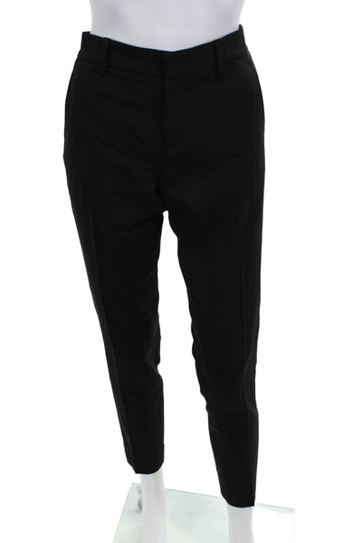 Vince Women Ankle Cropped Dress Pants Black Button Polyester Size 4