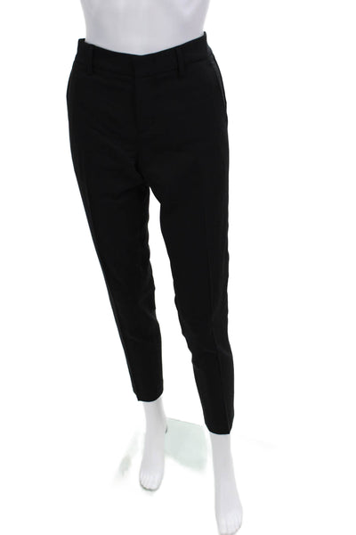 Vince Women Ankle Cropped Dress Pants Black Button Polyester Size 4