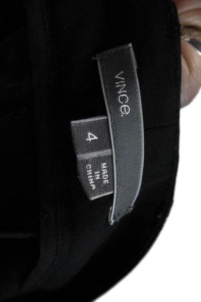 Vince Women Ankle Cropped Dress Pants Black Button Polyester Size 4