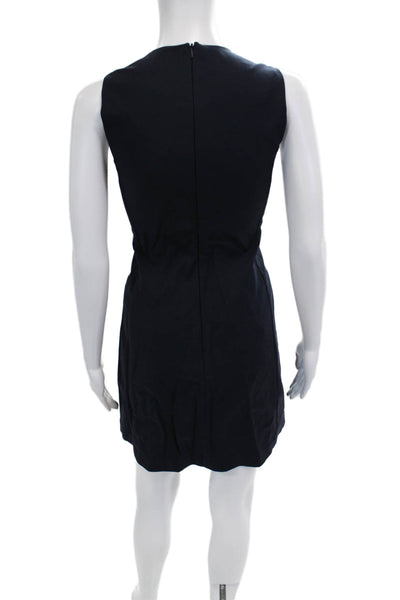 Pure Navy Women Sheath Shift Dress Dark Blue Sleeveless Knee Length Size 4