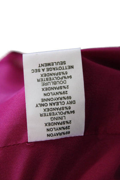 Trina Turk Women Shift Dress Purple High Neck Sleeveless Zip Size 0