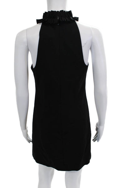 Trina Turk Womens Shift Dress Black Mock Neck Sleeveless Short Size 0