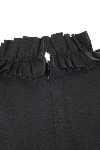 Trina Turk Womens Shift Dress Black Mock Neck Sleeveless Short Size 0