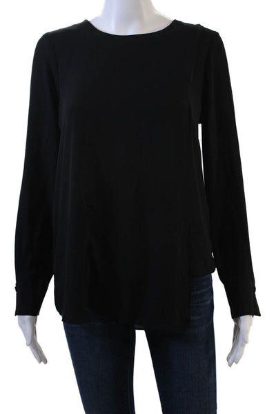 BCBGMAXAZRIA Womens Basic Black Long Sleeve Blouse Size XS