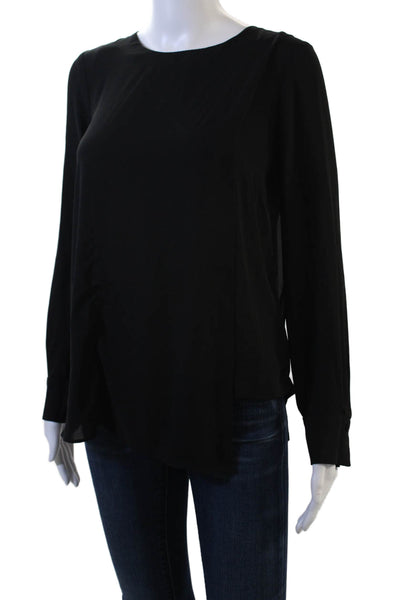 BCBGMAXAZRIA Womens Basic Black Long Sleeve Blouse Size XS