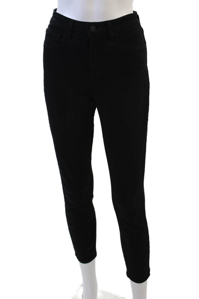 L'Agence Women Black Skinny Ankle Jeans Mid Rise Button Fly Size 27