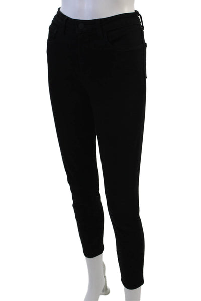 L'Agence Women Black Skinny Ankle Jeans Mid Rise Button Fly Size 27
