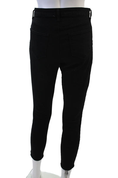 L'Agence Women Black Skinny Ankle Jeans Mid Rise Button Fly Size 27