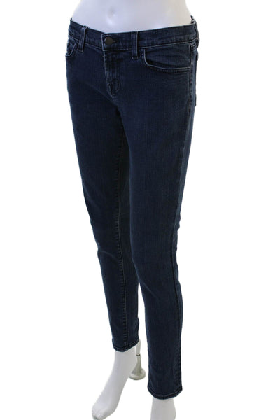 J Brand Women Skinny Ankle Jeans Dark Blue Mid Rise 28 Inseam Size 30