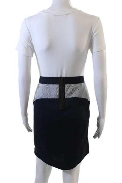Elie Tahari Women Straight Pencil Skirt Striped Black Short Size 6