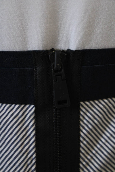 Elie Tahari Women Straight Pencil Skirt Striped Black Short Size 6