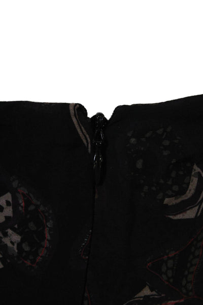 IRO Women Black Floral Mini Tulip Skirt 100% Viscose Short Size 40