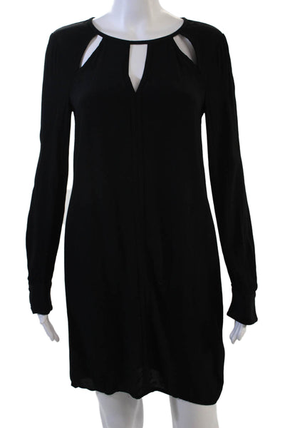 BCBGMAXAZRIA Womens Shift Dress Black Long Sleeve Short Size XS