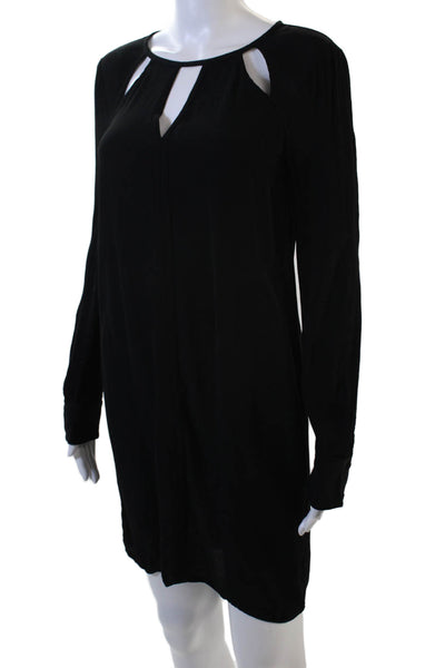 BCBGMAXAZRIA Womens Shift Dress Black Long Sleeve Short Size XS