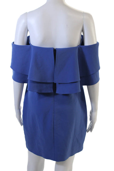 Parker Womens Sheath Dress Blue Short Zip 100% Polyester Designer Size 2