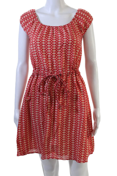 Theory Womens Red Polka Dot Shift Sundress Short Sleeve Size S
