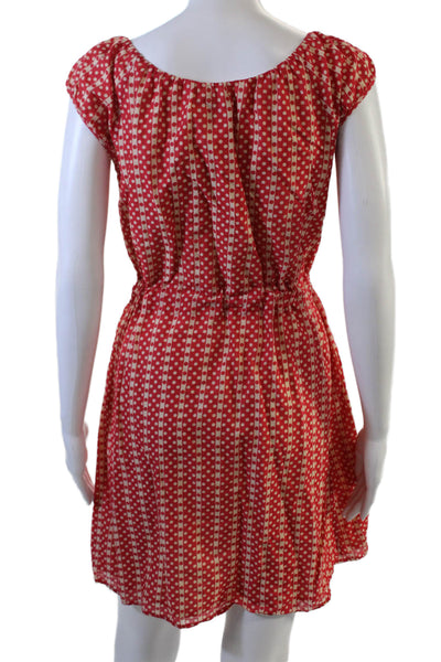 Theory Womens Red Polka Dot Shift Sundress Short Sleeve Size S