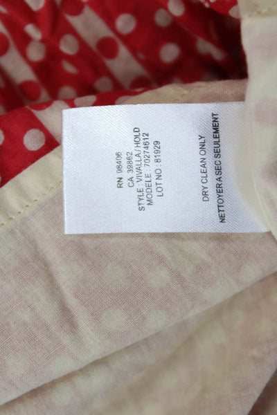 Theory Womens Red Polka Dot Shift Sundress Short Sleeve Size S