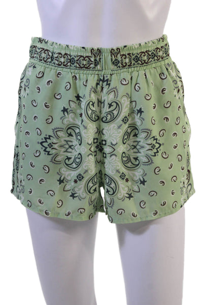 Muze Unisex Paisley Green Boxer Shorts 85% Polyester 15% Spandex Size S