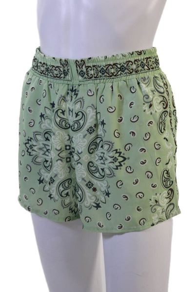 Muze Unisex Paisley Green Boxer Shorts 85% Polyester 15% Spandex Size S