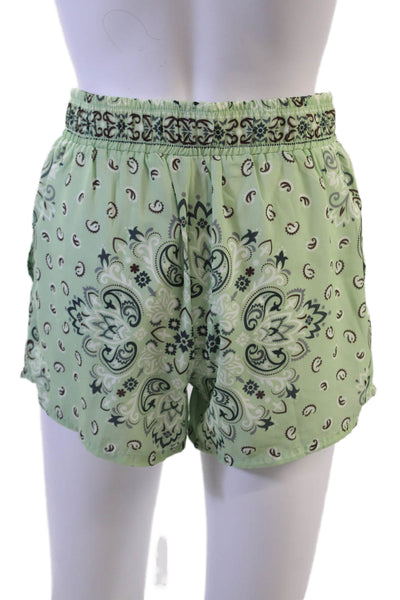 Muze Unisex Paisley Green Boxer Shorts 85% Polyester 15% Spandex Size S