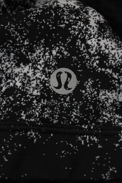 Lululemon Womens Abstract Print Strappy Activewear Bra Black Size 10