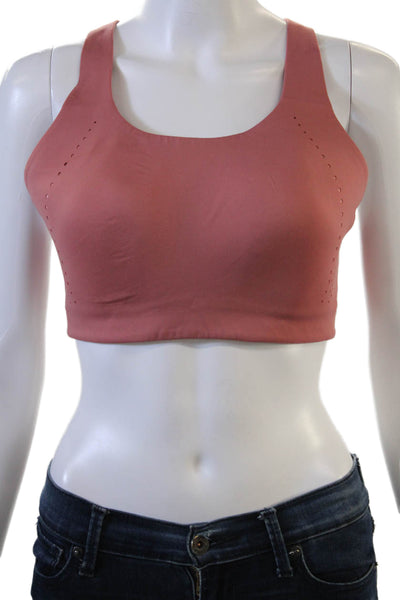 Lululemon Womens Solid V-Neck Adjustable Activewear Bra Pink Size 36D