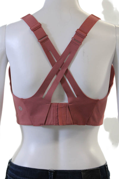 Lululemon Womens Solid V-Neck Adjustable Activewear Bra Pink Size 36D
