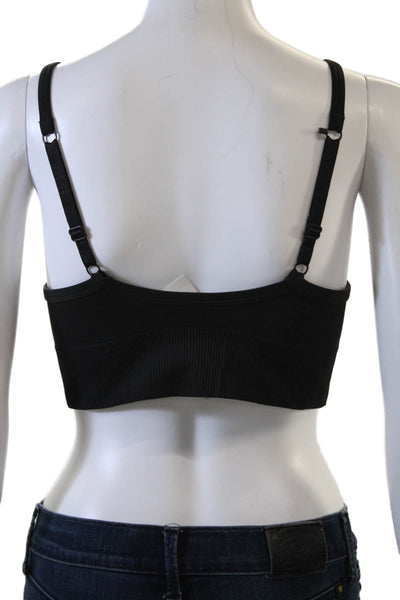 Lululemon Womens Solid Stretch V-Neck Activewear Bra Black Size 10