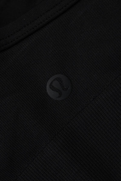 Lululemon Womens Solid Stretch V-Neck Activewear Bra Black Size 10