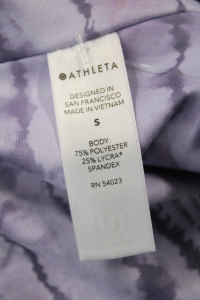 Athleta Women Purple Striped Capri Leggings Size S