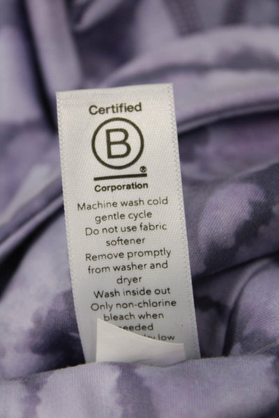 Athleta Women Purple Striped Capri Leggings Size S