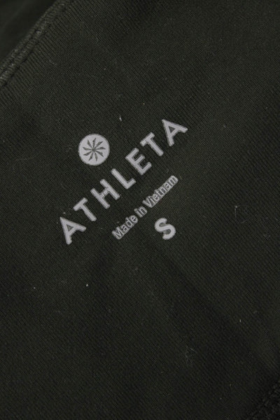 Athleta Women Army Cargo Ankle Leggings Green Supplex Lycra Size S