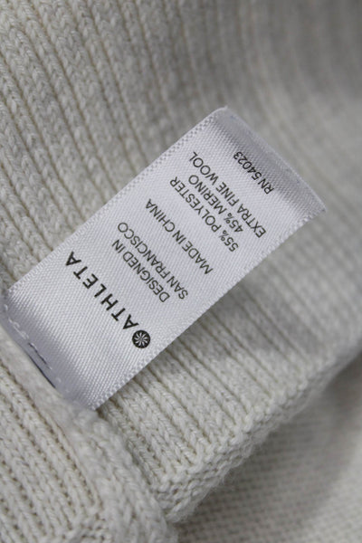 Athleta Women Pullover Hoodie Beige Drawstring Long Sleeve Solid Size S