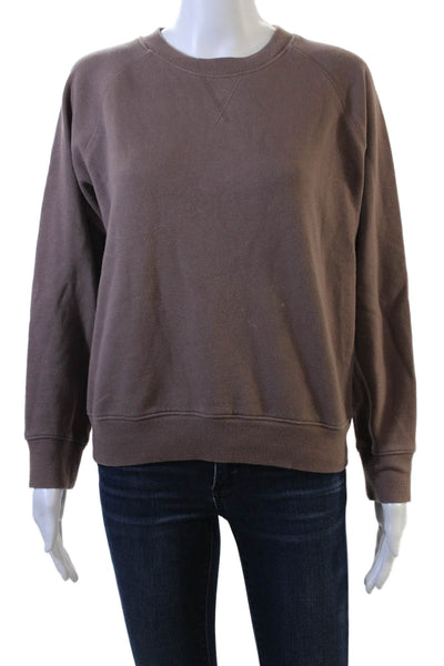 Richer Poorer Women Pullover Sweatshirts Brown Crew Neck Long Sleeve Size S
