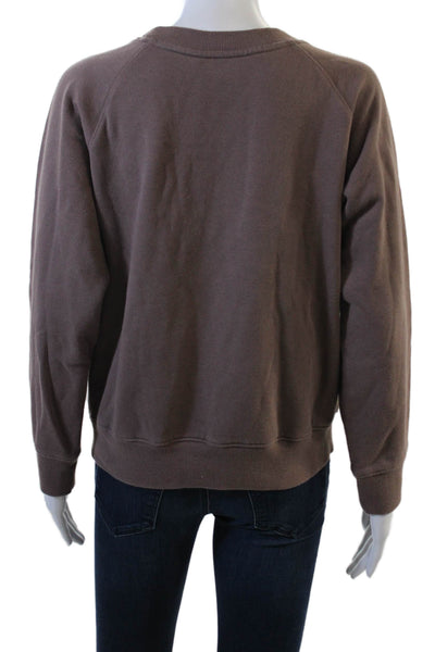 Richer Poorer Women Pullover Sweatshirts Brown Crew Neck Long Sleeve Size S
