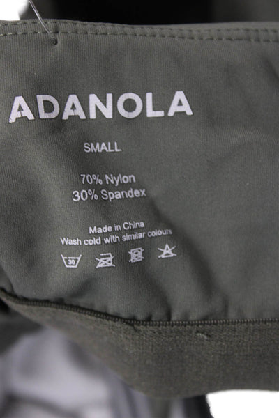 Adanola Women Cropped Camisole Green Round Neck Sleeveless Size S