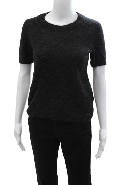 Everlane Unisex Alpaca Blend Pullover Sweater Black Short Sleeve Size XS