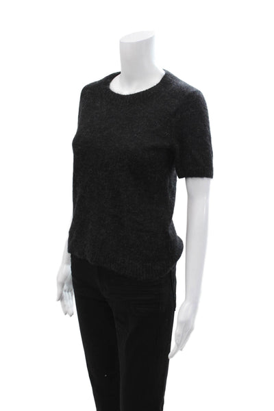 Everlane Unisex Alpaca Blend Pullover Sweater Black Short Sleeve Size XS