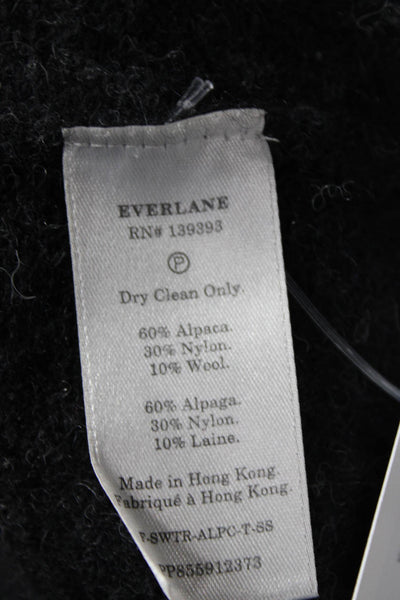 Everlane Unisex Alpaca Blend Pullover Sweater Black Short Sleeve Size XS