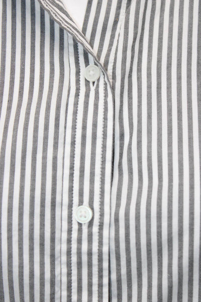 Everlane Women Striped Collared Button Up Top Cotton Long Sleeve Size 4